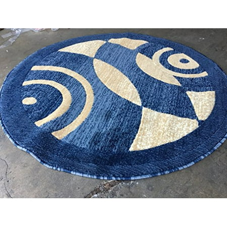 Emirates Modern Round Area Rug Blue Beige Ivory Abstract Geometric Swirl Design 515 7 Feet 9 Inch X Canada Emirates Modern Round Area Rug Blue, 9 Inch Round Area Rug