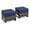 Grey Wicker + Blue Cushion-2PCS-Ottomans, variant on Grey Wicker + Blue Cushion 2PCS-Ottomans All-Weather PE Wicker Patio Footstools