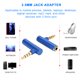 thumbnail image 2 of M Buder 2pcs Adaptador de Audio Macho a Hembra 3.5mm L Ángulo Recto Estéreo Auriculares Jack Azul Metal, 2 of 9