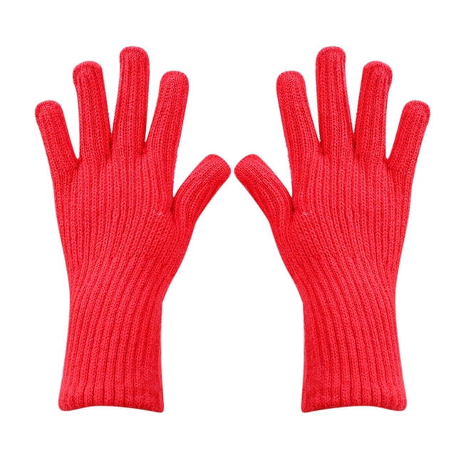 ManxiVoo Gants de Mode à Écran Tactile pour Femmes Hommes Mitaines d'Hiver Chaudes en Tricot pour Extérieur Randonnée Taille Unique Rouge