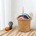 thumbnail image 4 of Nestingho Canasta De Basura Tejida Marrón Para Interior Canasta Decorativa Para Almacenamiento Y Residuos, 4 of 8
