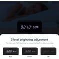 thumbnail image 3 of ACSTEP Black Wood Digital LED Alarm Clock with Wireless Charging, Adjustable Sound & Brightness (Black), 3 of 8