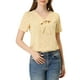 thumbnail image 1 of Blusa suelta amarilla de manga corta con cuello en V y estampado para mujer INSPIRE CHIC, talla S, 1 of 7