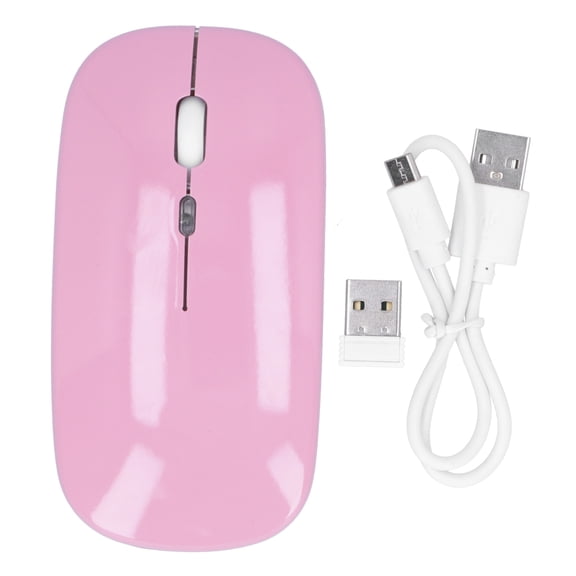 Sarapandan Rechargeable, Ergonomic Design, 1600DPI, Silent Click, Smart Optical Sensor for Smooth Surfing 2.4GHz Wireless Pink Mouse