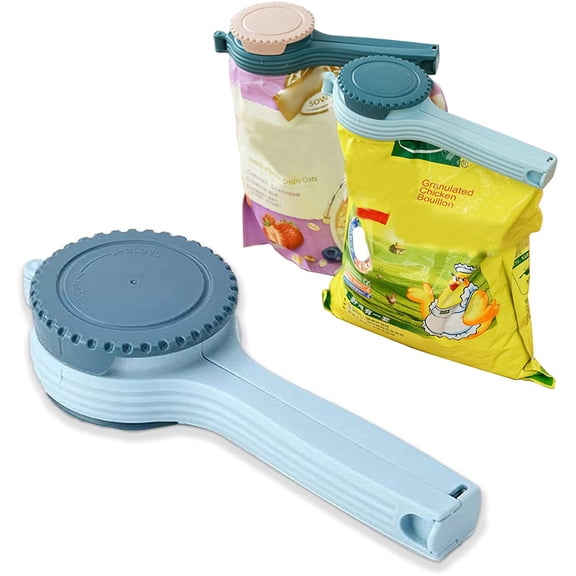 Namzi Bag Clips for Food with Pour Spouts Suitable for large plastic bags Kitchen Food Storage and Organization（Blue）