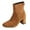 Brown, variant on Mgmyaa Women's Ankle Boots Winter Comfortable Square Toe Low Block Heel Booties with Back Zipper
