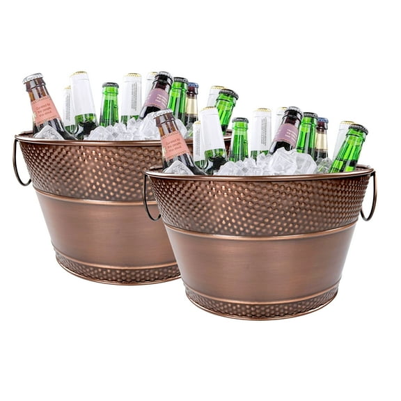 BREKX Old Tavern Antique Copper Set of 2 Beverage Tubs