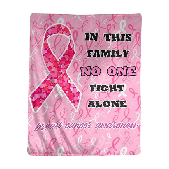Wefuesd Caring For Breast Cancer Pink Ribbon Awareness Home Textile Flannel Blanket, Personalized Blanket, Bedroom Furniture, Blankets