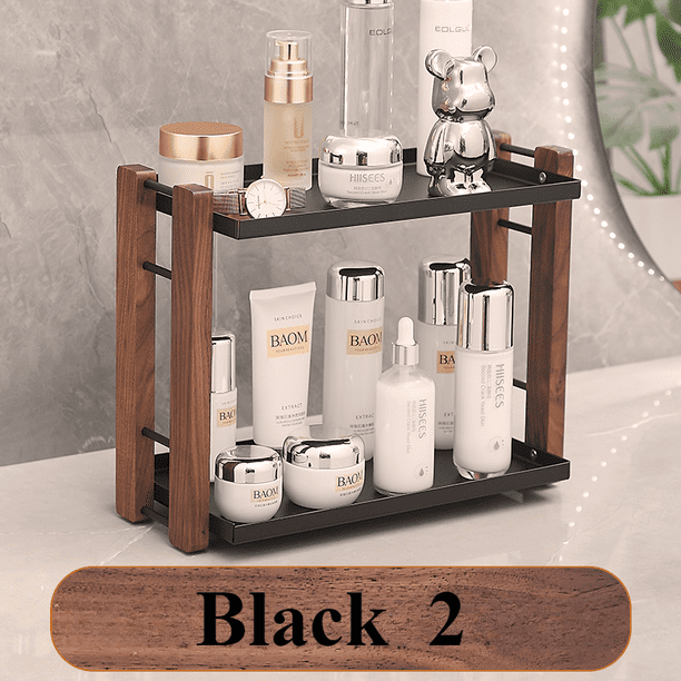 Organizador para mostrador de baño con estación de café, soporte para cosméticos y estante de almacenamiento para tocador y encimera, accesorios de cocina