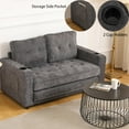 thumbnail image 4 of 55" Convertible Sofa Bed, Pull Out Loveseat Sleeper Sofa, 2 in 1 Folding Couch Bed with Side Pocket and Cups Perfect for Small Spaces, Living Room, Apartment or Office (Dark Grey), 4 of 8