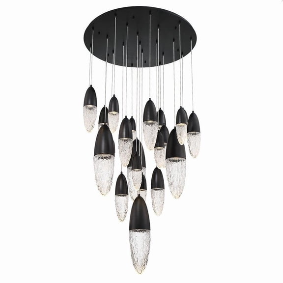 154W 22 Led Chandelier in Modern and Contemporary Style-24 inches Tall and 39.75 inches Wide-Black Finish Bailey Street Home 79-Bel-4636019