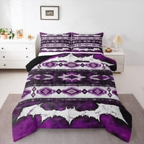 Castle Fairy Boho Hippie Aztec Twin Comforter Sets for Adults,Cow Print Bedding Set