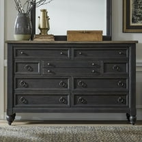 Liberty Furniture Industies, INC 9 Drawer Dresser - Black Traditional Multi in Dusty Taupe