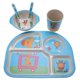 thumbnail image 1 of 5 Pcs / set Bamboo Fiber 4 Slots Children Tableware Dishes Dinnerware (Giraffe), 1 of 4