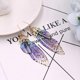 thumbnail image 4 of UBIUO Butterfly Wing Drop Dangle Earrings Gold Plated Crystal Rhinestone for women girls wedding Jewelry, 4 of 4