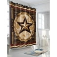thumbnail image 3 of Independence Day Shower Curtain, Wood Grain Retro Western Star Washable Shower Curtain with Hooks Bath Decor Fabric Shower Curtains for Bathroom, Hotel, Stalls, Bathtubs, 54x78 Inch, 3 of 6