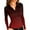 115#Wine, variant on Womens Deep V Neck Long Sleeve Solid Color Tops Collared Button Down Slim Fitted Polo Shirts Casual Work Tees Coffee L