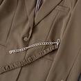 thumbnail image 5 of Girls Blazer Dress, Solid Color Lapel With Chain Belt, Long Sleeve Casual Suit Jacket For Kids Brown 11-12 Years, 5 of 6