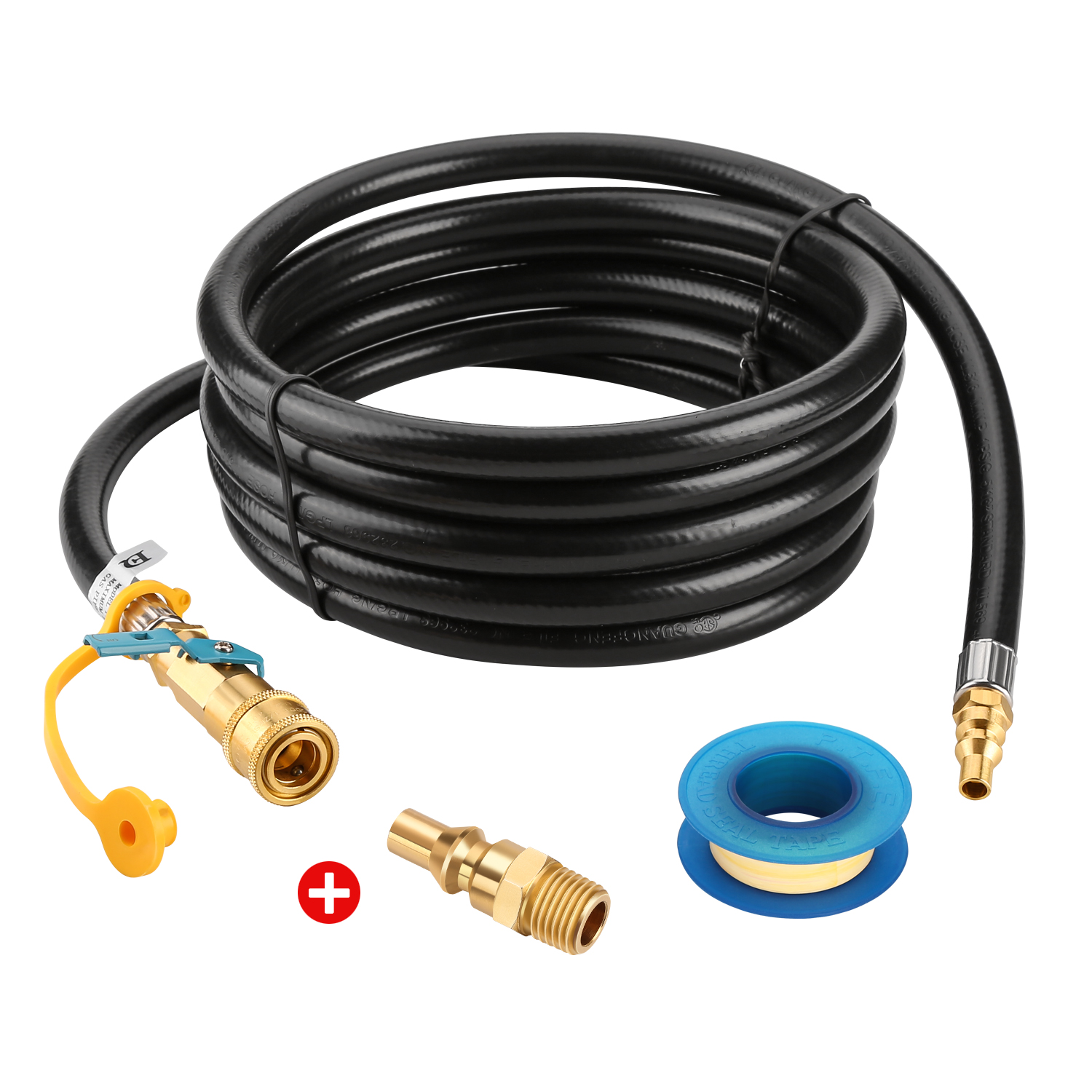 WADEO 12 Feet Low Pressure Propane Quick Connect Hose, RV Quick Connect