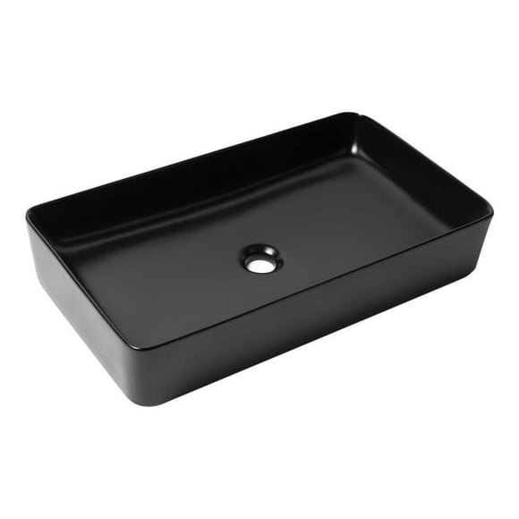 ALFI Brand ABC902-BM 24 in. Moderne Rectangulaire au-Dessus de Montage Évier en Céramique&44; Noir Mat