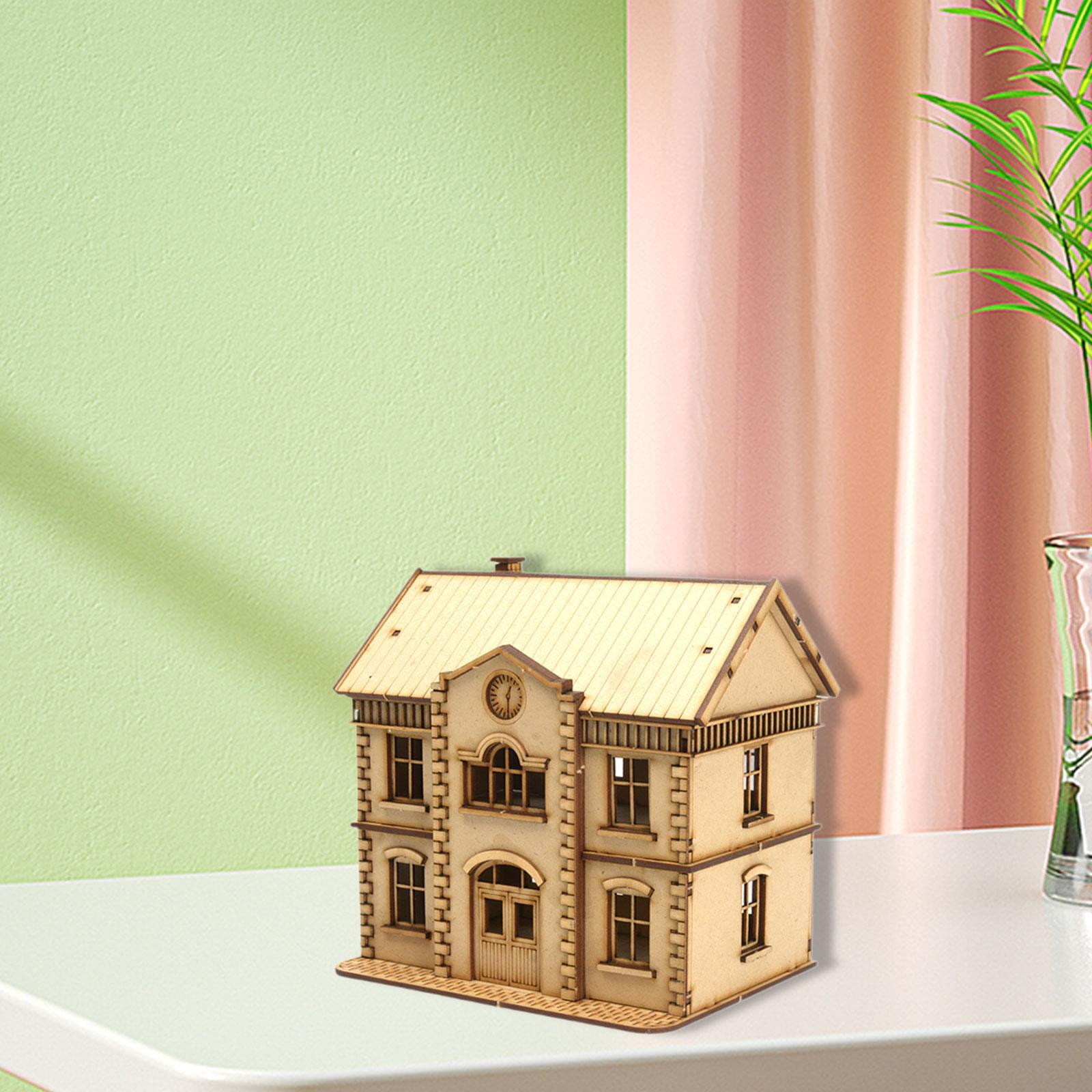 European Building Model Kit Miniature Wooden House Foam Material DIY Hobby Collection Decor for Adults