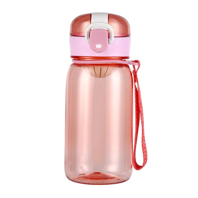 Cateissary Botella de agua de 400ML para deportes, gimnasio, cubierta de rebote, taza para beber con colador de té, taza interior, escuela, Cocina y Comedor Rosado
