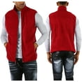 thumbnail image 2 of ToBeInStyle Men's Zip Up Sleeveless High Collar Polar Fleece Vest - Burgundy - XL, 2 of 7