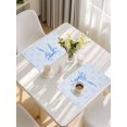 thumbnail image 5 of Cute Bow Placemats Set of 4, Blue Bowknot Minimalist Solid Color Placemats for Dining Table, Place Mats for Kitchen Tabletop, Waterproof Wipeable Dining Table Mats Set, 5 of 9