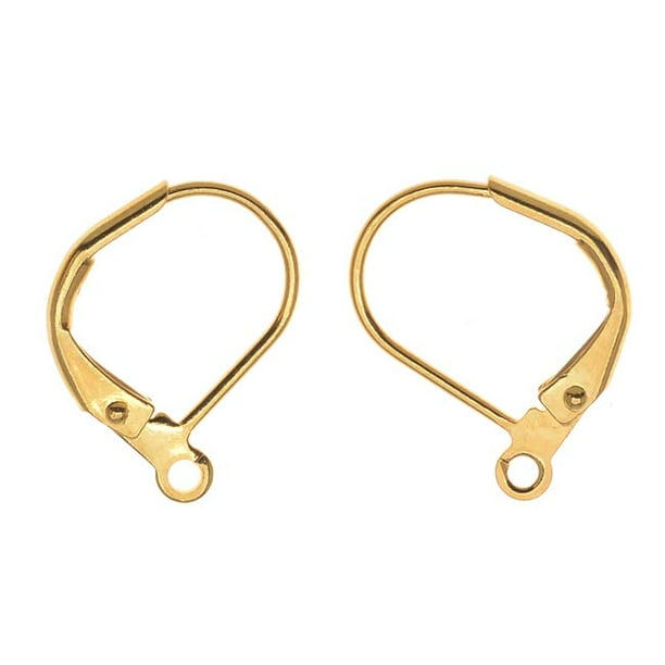Beadaholique 22K Gold Plated Leverback Earrings 13x11mm 50 Earring