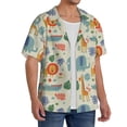 thumbnail image 2 of Naloa Jungle Animals Men's Loose Fit Cuban Collar Short-Sleeve Shirt, Hawaiian Shirts, Mens Shirts Casual for Everyday Wear Outings-Medium, 2 of 5
