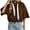 Brown, variant on Hoodies for Women 3/4 SleevesSweatshirt Fashion Trendy Wide Drawstring Front Pocket Short Cut Fall Outfits, S-2XL