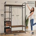 thumbnail image 2 of CAPHAUS 979lbs Capacity Garment Rack for Hanging Clothes, Heavy Duty Open Wardrobe w/Hanging Rods & Fabric Drawers, Free Standing Closet Organizer, Metal Closet Rack w/Rustic Oak Wooden Shelves, 2 of 9
