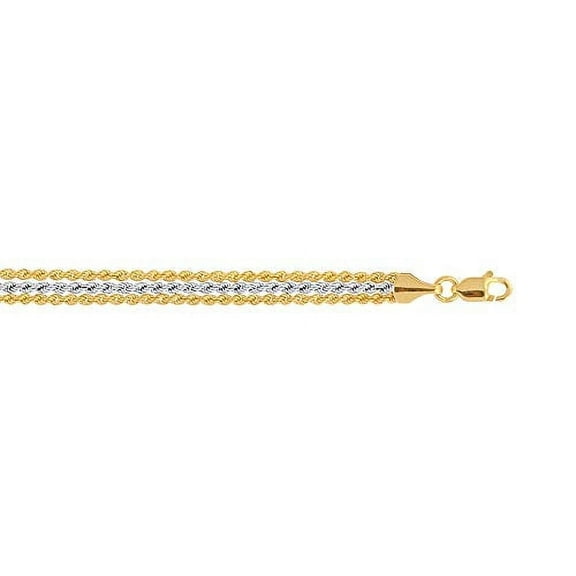 JewelStop 10k 2-Tone Gold Triple Strand Rope Chain Fancy Bracelet, Lobster Clasp - 7.25 Inches, 1.9gr.