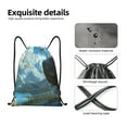thumbnail image 4 of Honeii Majestic Eagle Over Castle Print Drawstring Backpack,Drawstring Bags String Backpack Gym Cinch Sack Backpack Sport Bag Draw-Small, 4 of 6