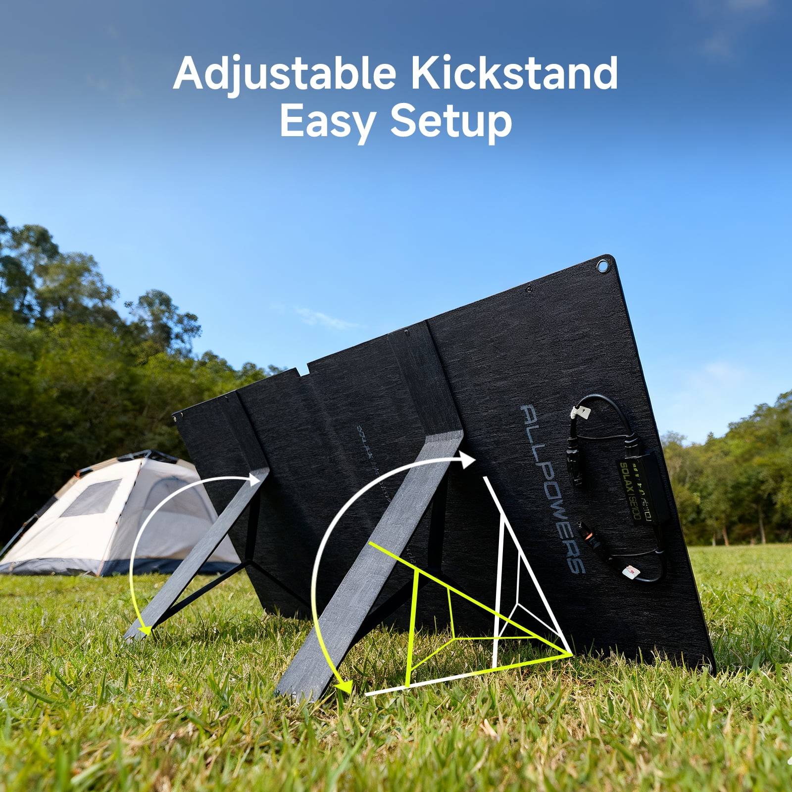 ALLPOWERS 100W Portable Solar Panel for Power Station, Foldable Solar Charger with High Efficiency & IP68 Waterproof, Fast Charging Outdoor Camping, RV, Emergency