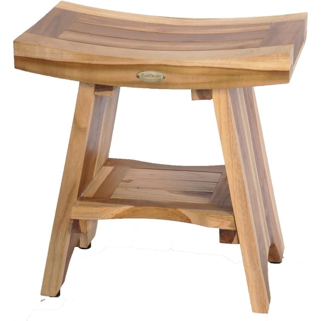 Banco de ducha EcoDecors Serenity, madera de teca impermeable, 300 libras