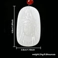 thumbnail image 6 of White Jade Necklace,Goddess of Mercy Amulet White Tara Mantra Crystal Buddha Amulet Pendant(Genuine Certificate), 6 of 8