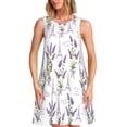 thumbnail image 1 of Fotbe Lavender Flowers Vestido de Verano sin Mangas para Mujer – Vestido Midi Línea A, Estilo Camiseta Floral, Vestido Playero Casual y Fluido, 1 of 7