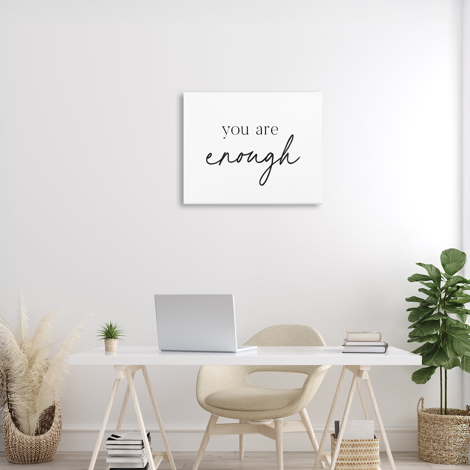You Are Enough Sentiment Canvas Wall Art, design by Lettered and Lined
