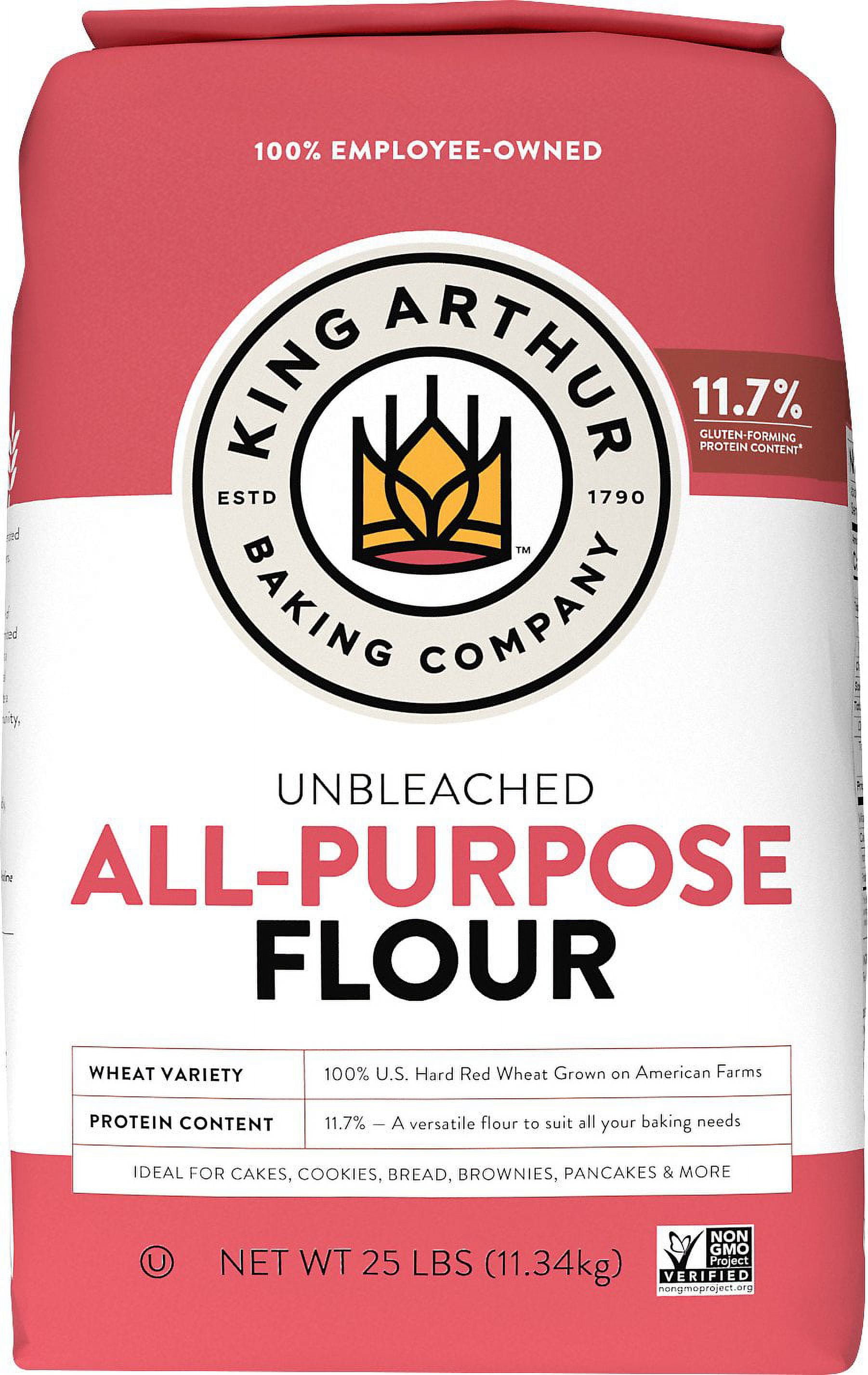 King Arthur, All Purpose Unbleached Flour, Non-GMO Project Verified, Certified Kosher, No Preservatives, 25 lbs