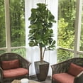 thumbnail image 3 of LCG Florals Artificial Tree, Fig Tree, 6 ft, Copper Metal Planter, 3 of 9