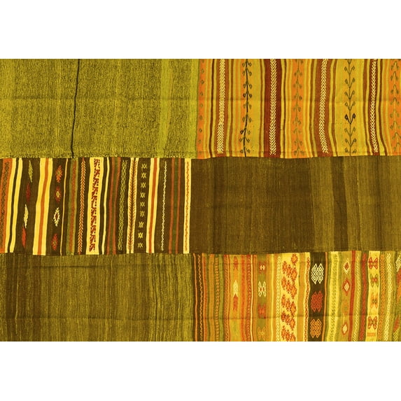Ahgly Company Indoor Rectangle Southwestern Yellow Country Area Rugs, 3' x 5'