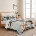thumbnail image 5 of Queen Quilt Set 90''x96'', Sea Turtle Coastal Lightweight Summer Bedspread Coverlet Set with 2 Pillow Shams, Nautical Summer Beach Starfish Breathable All Season Quilt Bedding for Bedroom/Guest Room, 5 of 9