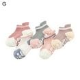 thumbnail image 1 of 5 Pair Baby Boat Socks Eye-catching Anti-deform Multi-color Anti-slip Bottom Infant Floor Socks for Daily, 1 of 10