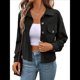 thumbnail image 1 of Chaquetas Informales de para Mujer, Chaquetas con Botones, Blusas de Larga de Moda para Otoño. Negro L, 1 of 7