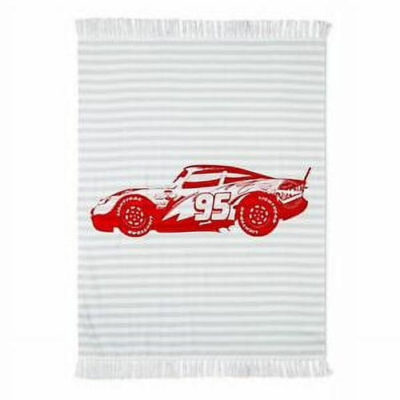 Disney Cars Lightning McQueen Woven Throw Blanket - Gray - Size: 50"x60"