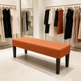 thumbnail image 4 of Nnndbs S Stretch Bench Cover Orange, Elastic Spandex Slipcover for Bench Seat, Removable Washable Furniture Protector for Dining Kitchen Patio Bench, S Size, 4 of 6