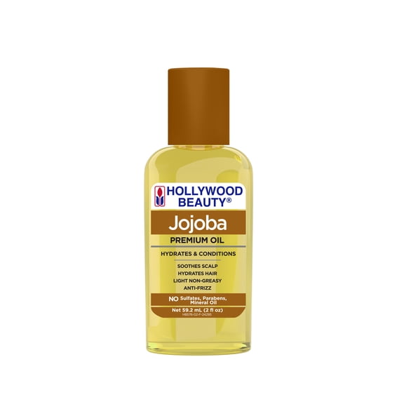 Hollywood Beauty Jojoba Oil for Hair, Scalp, and Skin, 2 fl oz, Smoothing & Straightening all Hair Types