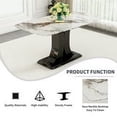 thumbnail image 5 of Sumdeal 63" Morden Faux Marble Dining Room Table Set,Big Kitchen Dining Table for 4-6 with MDF Base,5 Piece Rectangle Dining Table Set &4 Pu Leather Upholstered Chairs Ideal,white Grey,Set of 4, 5 of 7