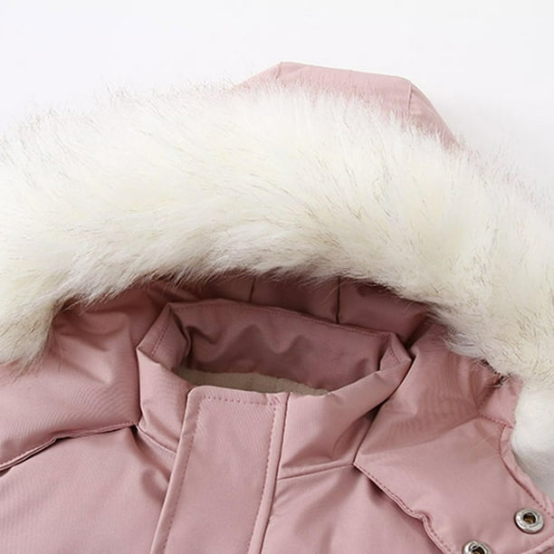 Combinaison De Neige Bébé Hiver Chaud - Vêtement De Ski Fille Garçon Avec Capuche Fourrure, Jumpsuit Plein Air 1-15 Ans